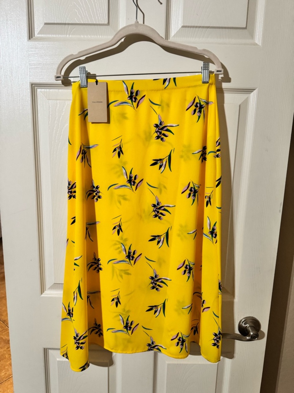 Halogen Yellow Floral Midi Skirt - Picture 2 of 3